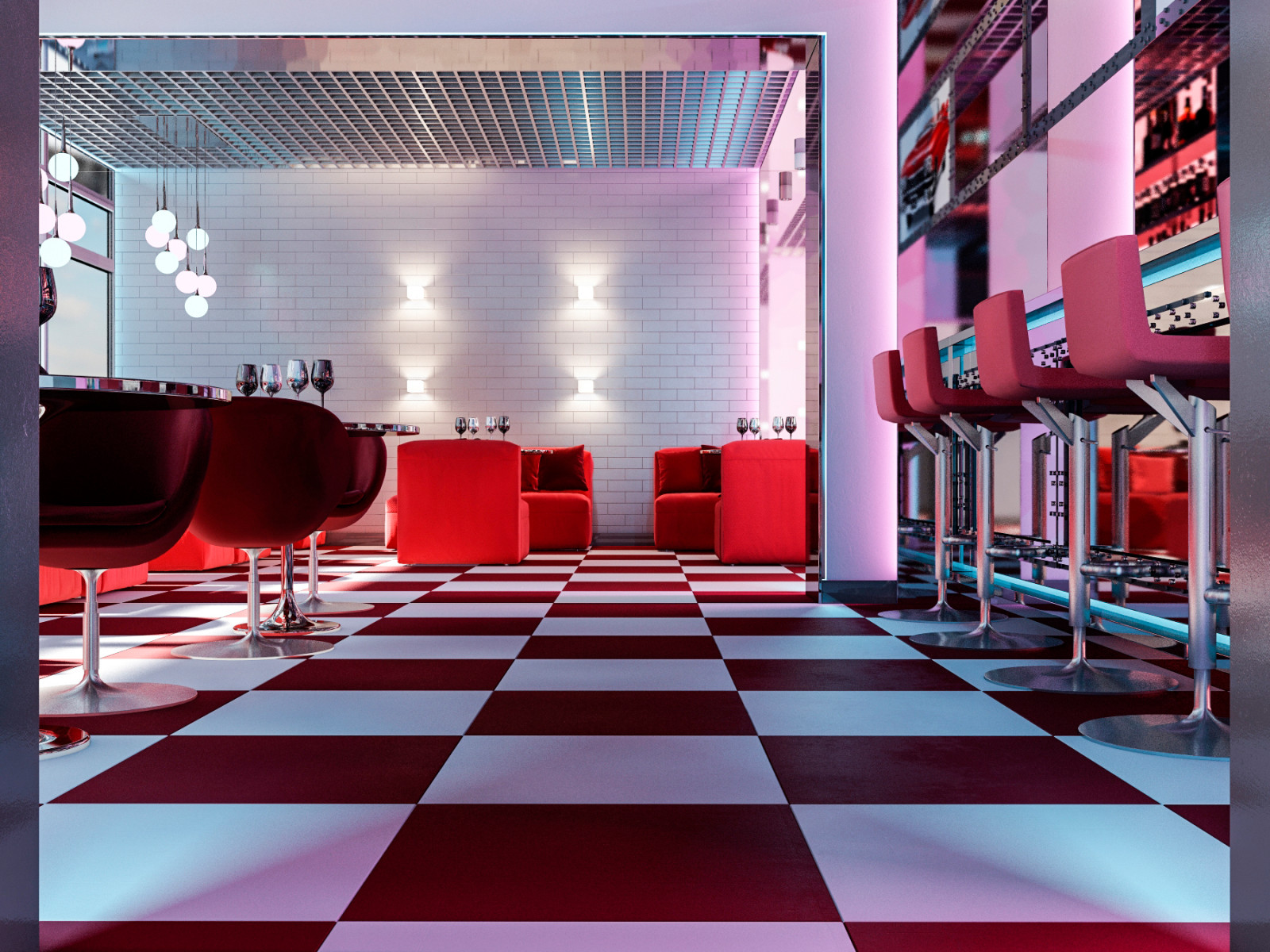 Кальянная в стиле 50х годов