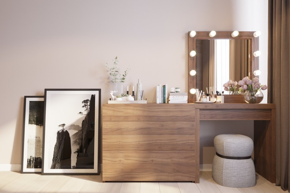 Спальня в деревянной отделке