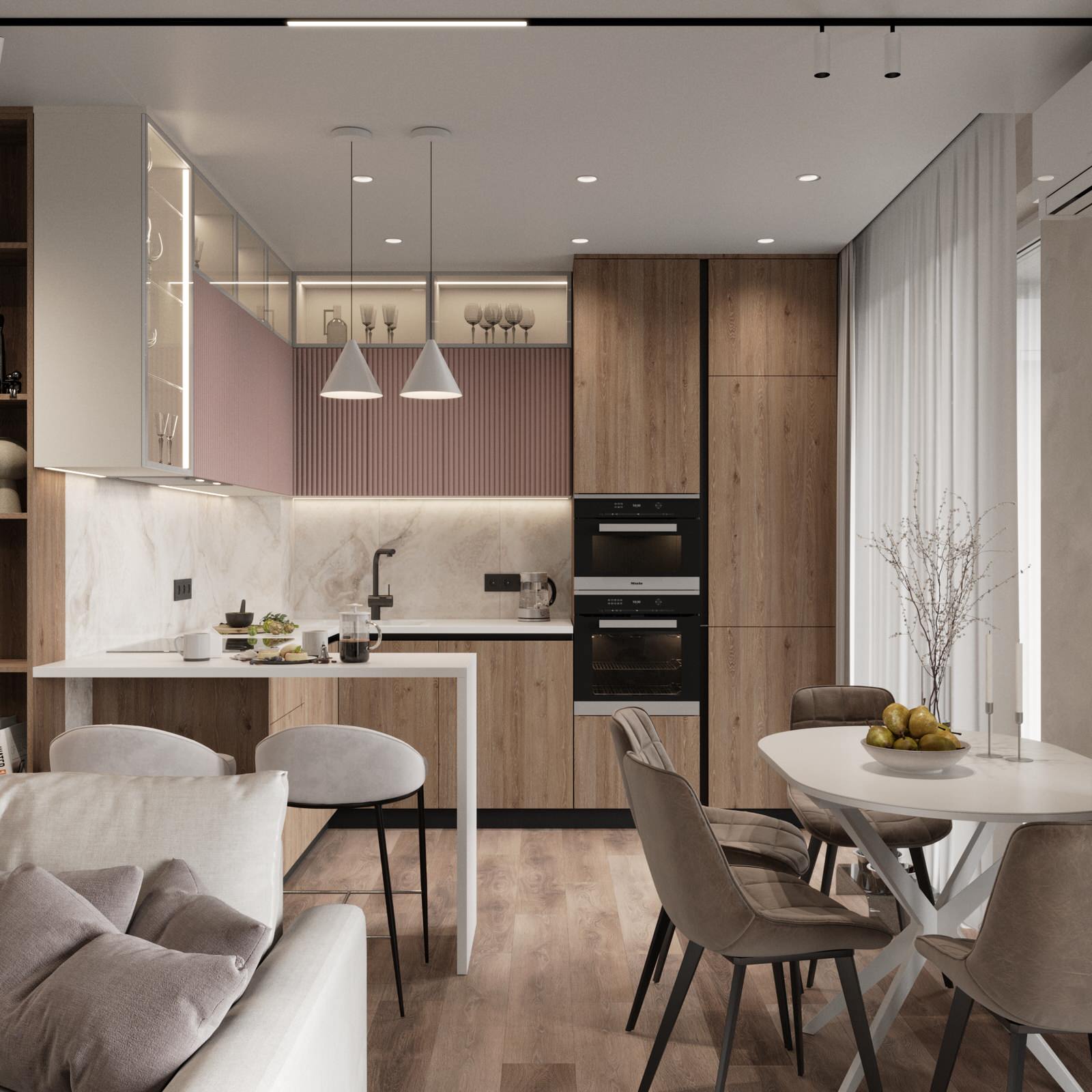 Дизайн квартиры в ЖК «Солярис» с большой лоджией