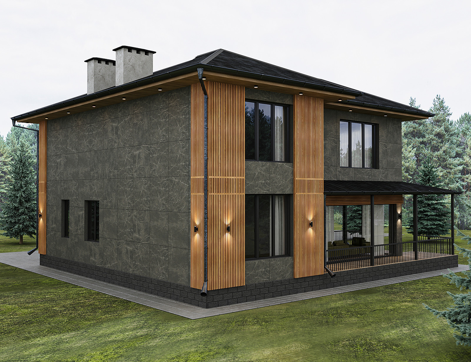 Обложка проекта: Дизайн фасада дома в МО