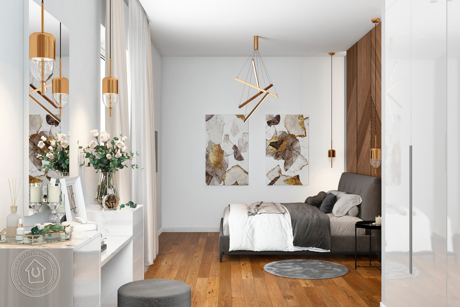 Обложка проекта: Дизайн-проект спальни г.Тула