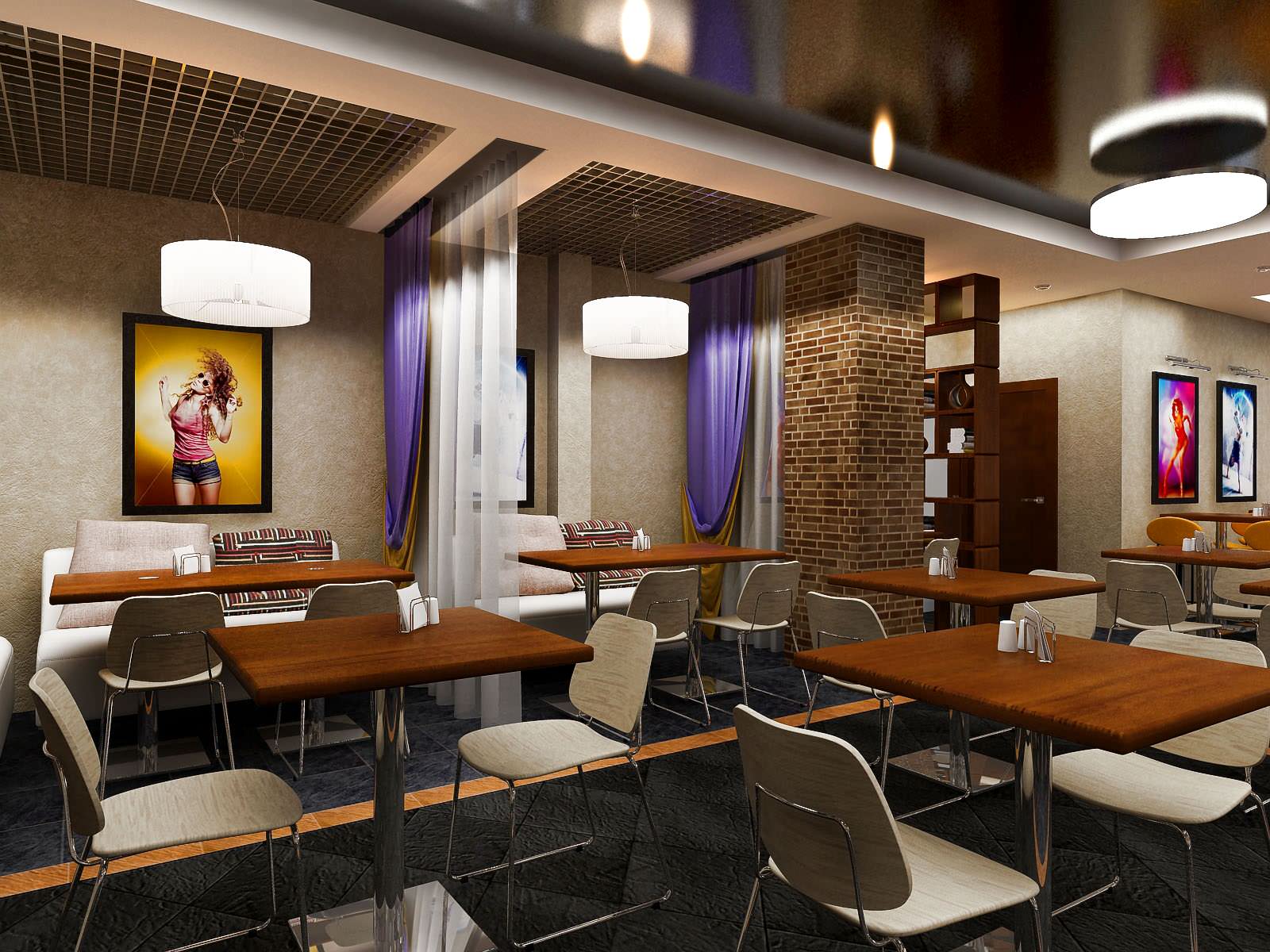 Дизайн интерьера молодежного кафе