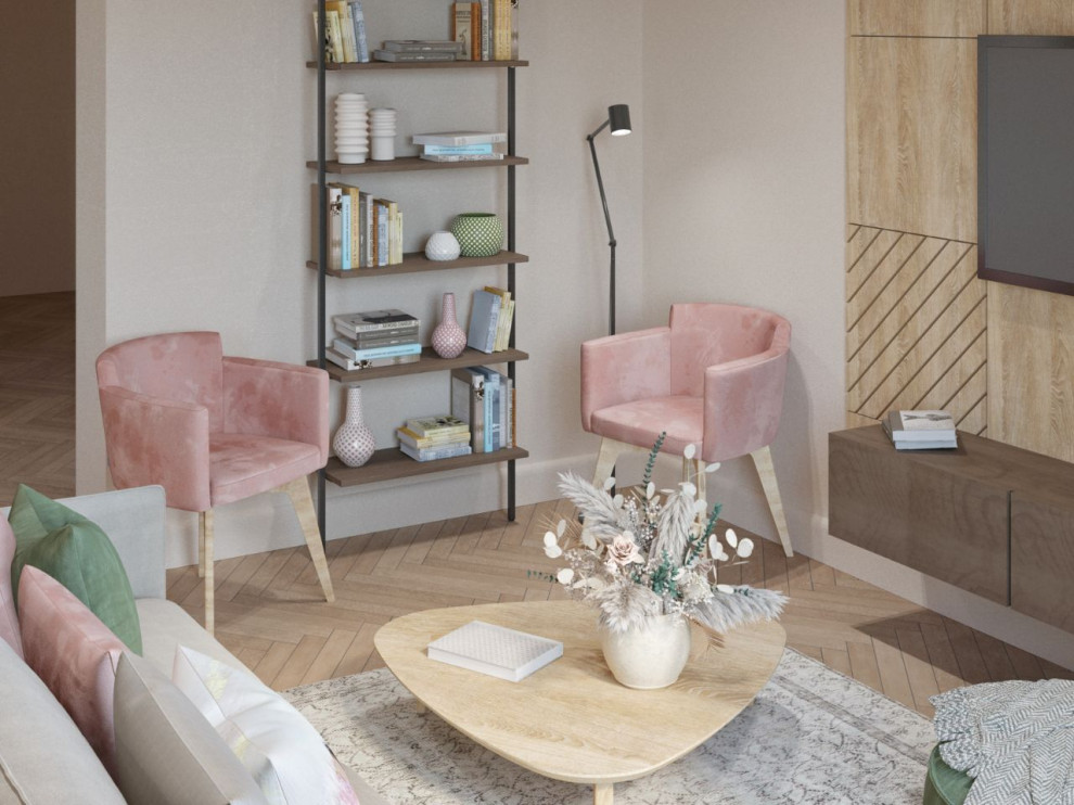 Обложка проекта: Дизайн-проект кухни-гостиной 27 кв.м