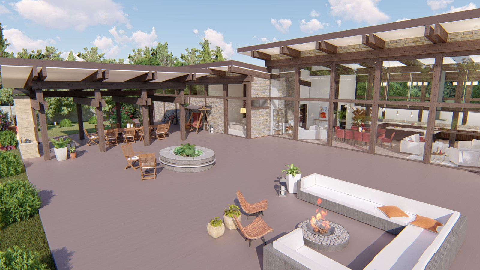 СПА комплекс с бассейном, сауной, барбекю и хоз.блоком