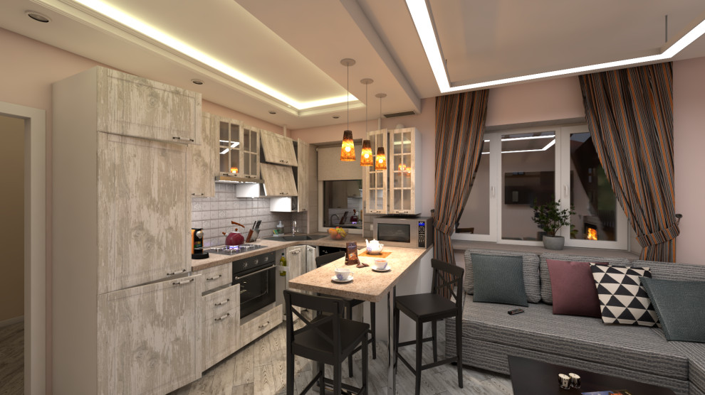 Кухня-гостинная таунхауса