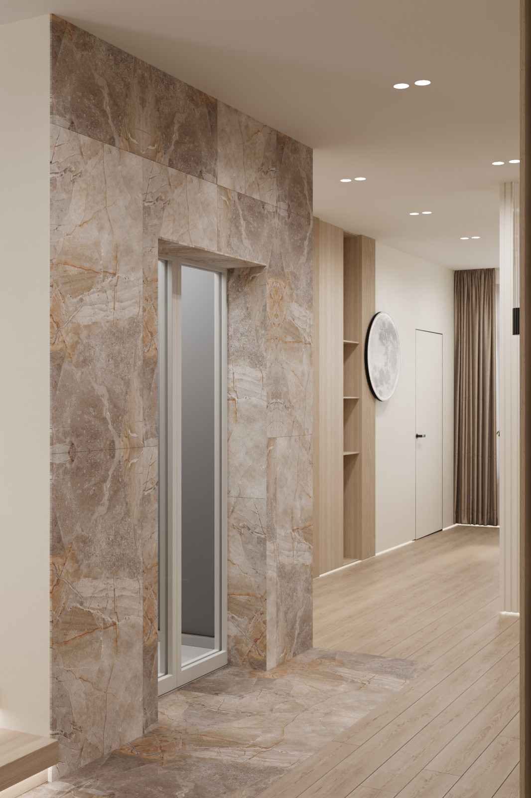 3 этаж частного жилого дома. Холл. Лестница