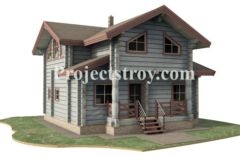 Проект двухэтажного дома из лафета