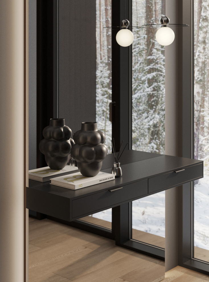 Темный минимализм в коттедже