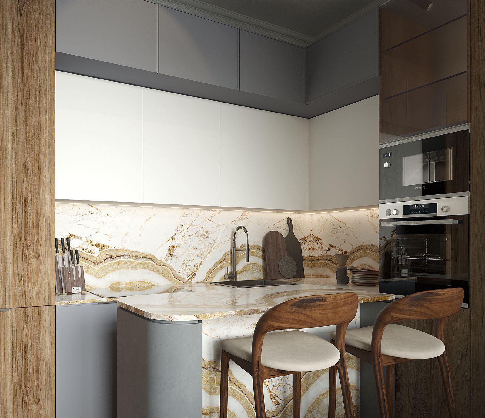 Обложка проекта: Авторская кухня в ЖК «ЗИЛАРТ»