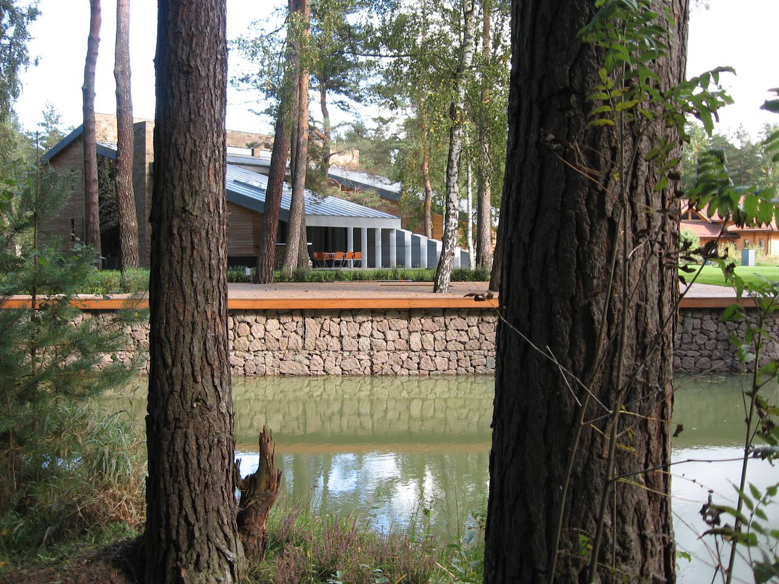 Дом в соснах у пруда