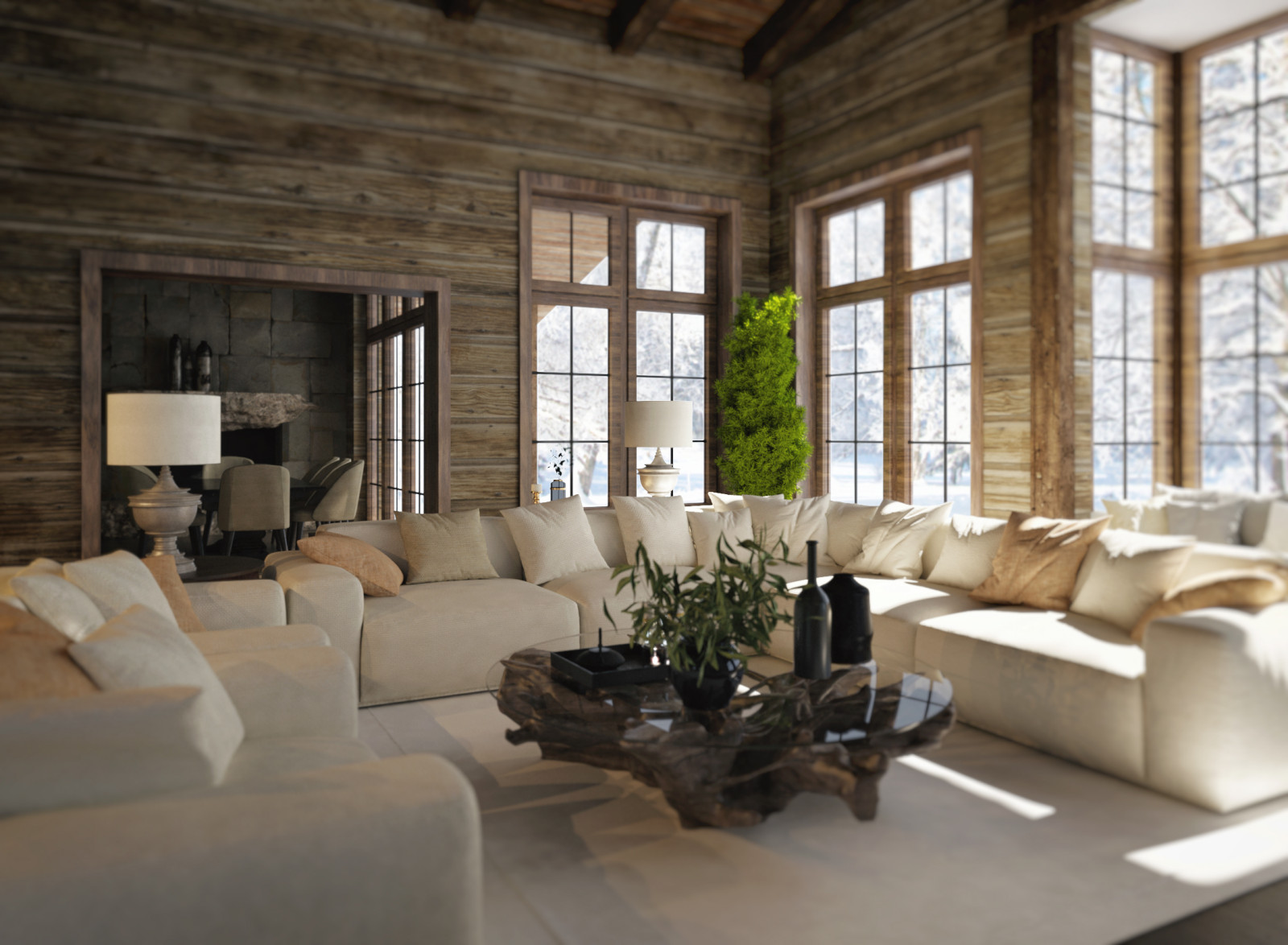 Интерьер деревянного дома.