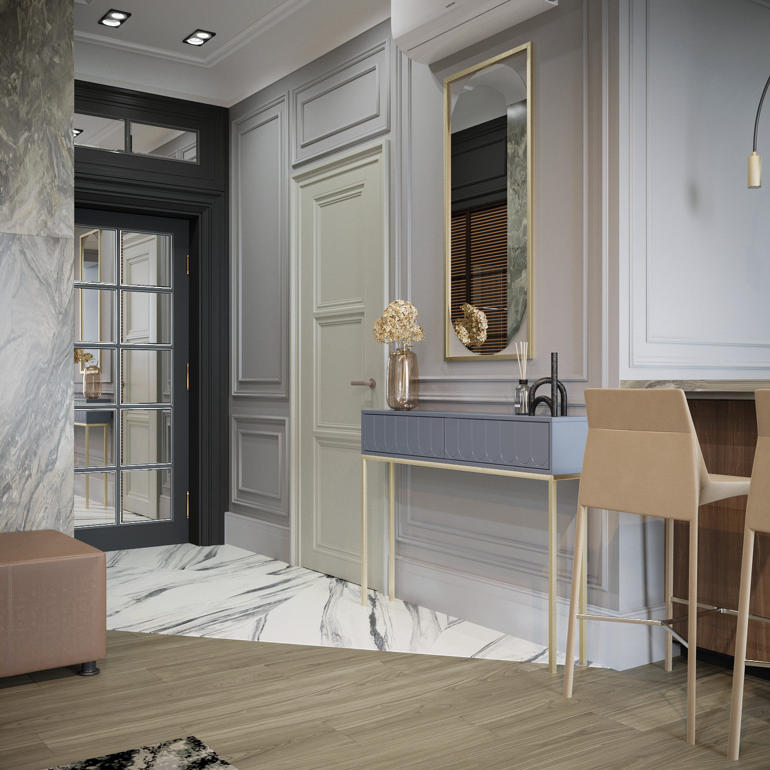 Кухня-гостиная для проекта СТАТУС, ЖК HOME SWEET HOME