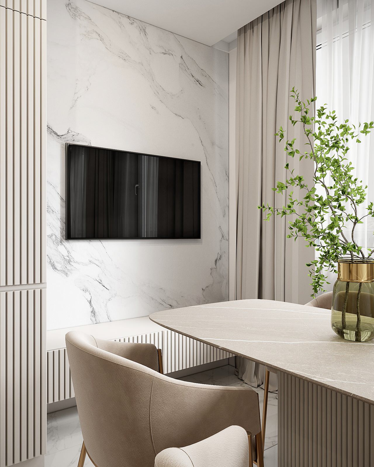 Современный светлый интерьер квартиры