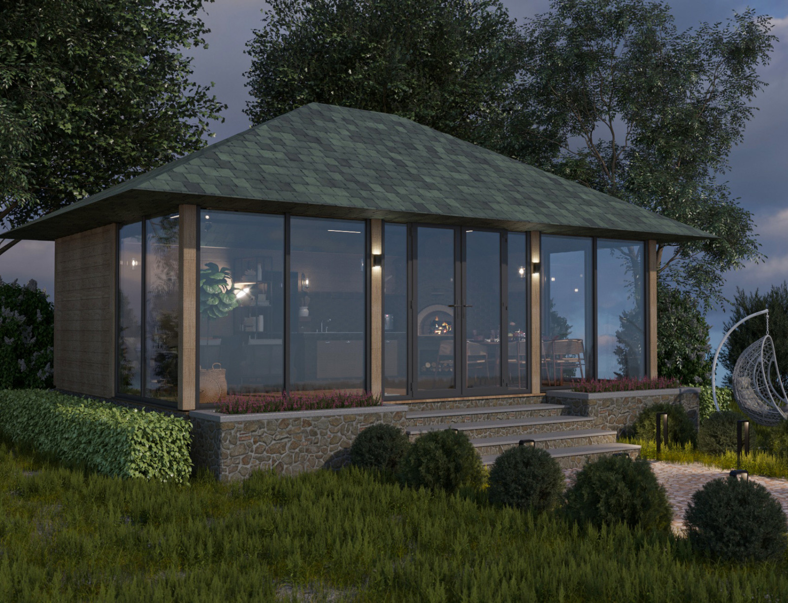 Беседка в продолжении проекта дома по Васту