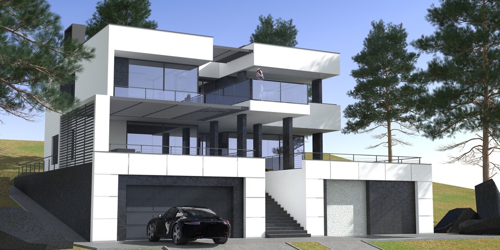 Home Crimea black and white 415 m2