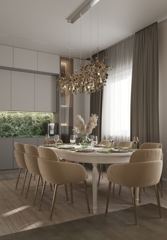 Кухня-гостиная неоклассика