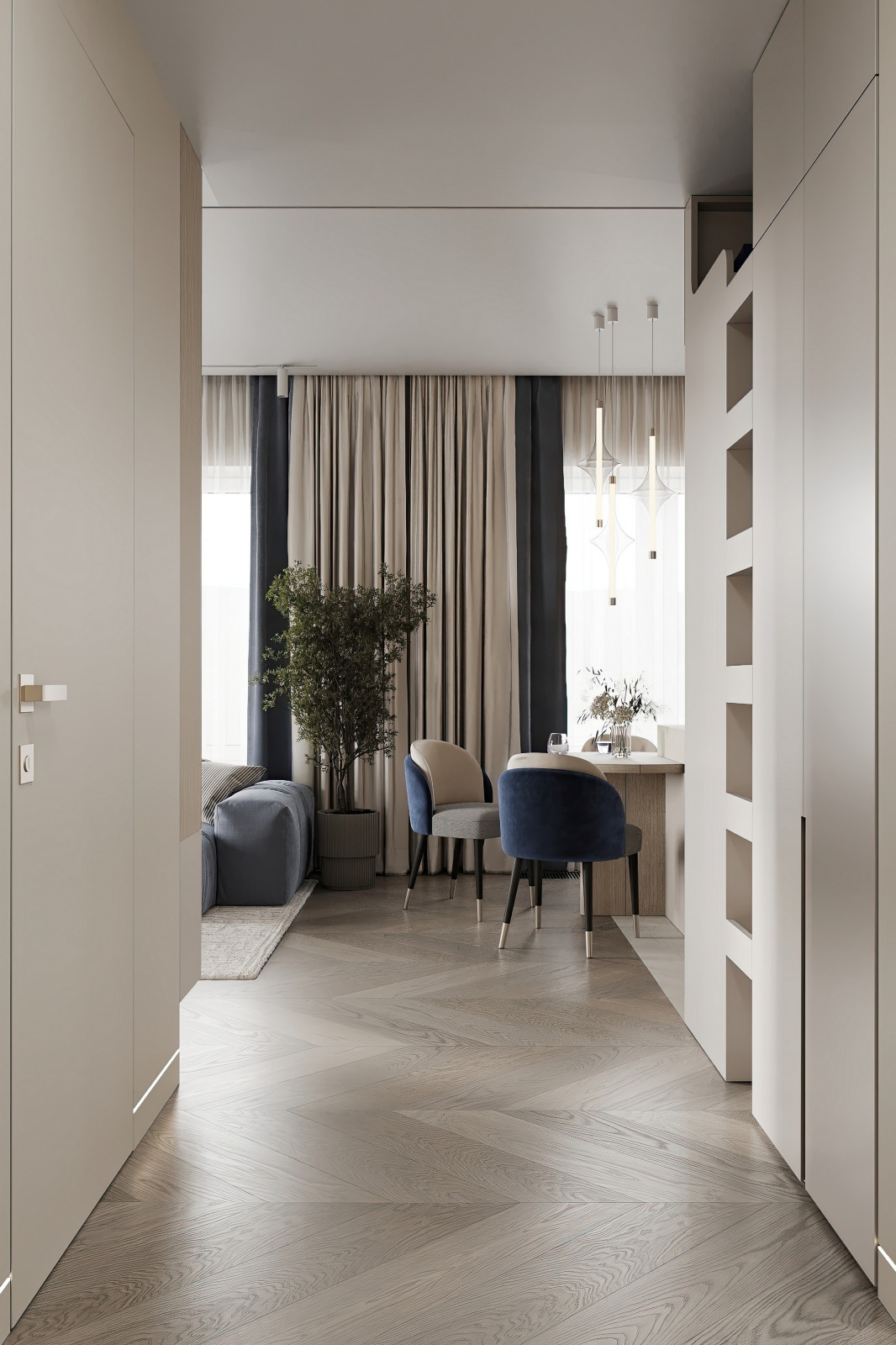 Дизайн и ремонт квартиры в ЖК Большая семерка - Сочный синий