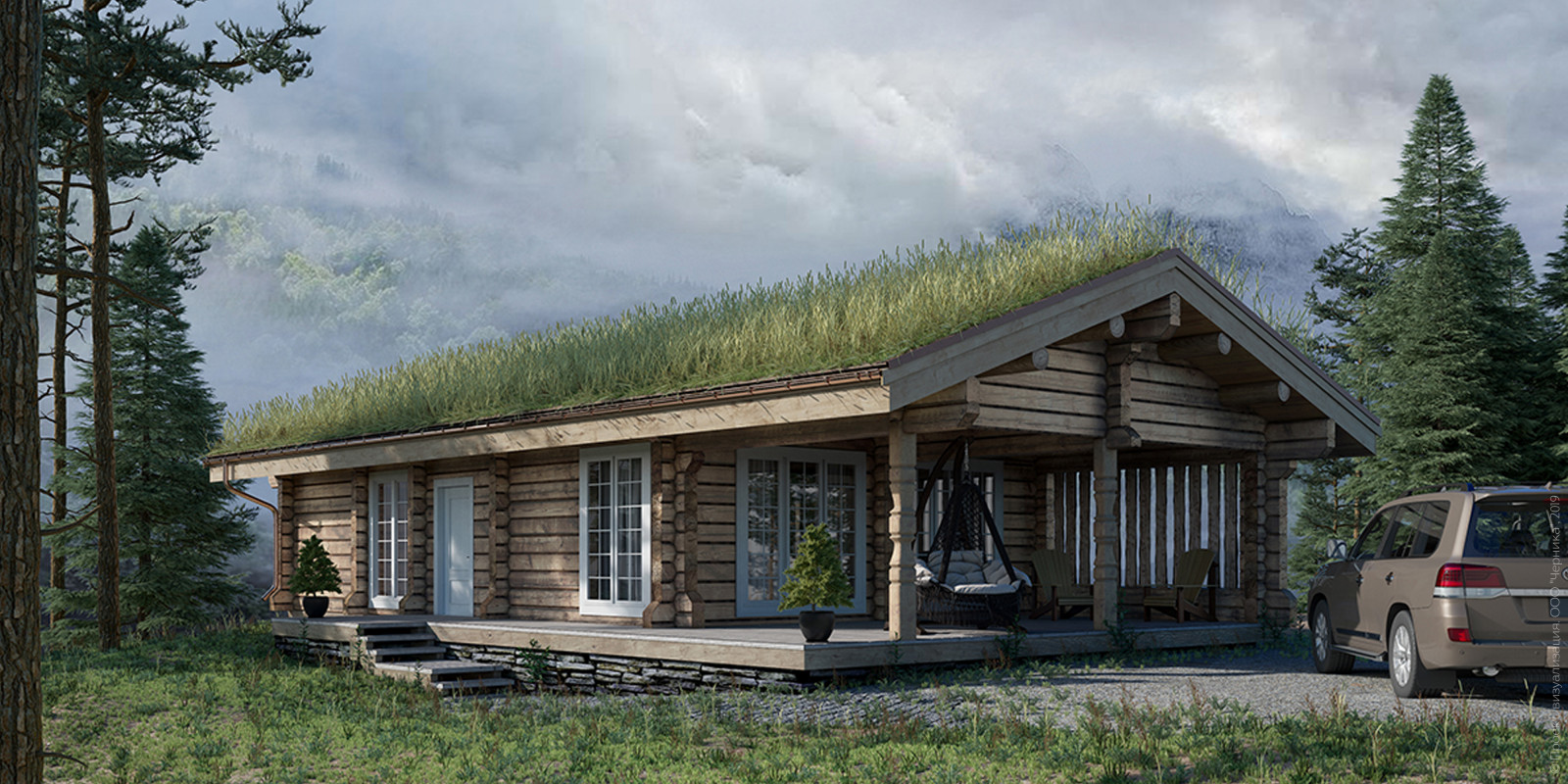 Обложка проекта: Рубленные деревянные дома (норвежский лафет)