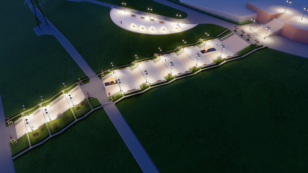 Реконструкция лестничного спуска к р.Волга в Комсомольско р-не, г.Тольятти