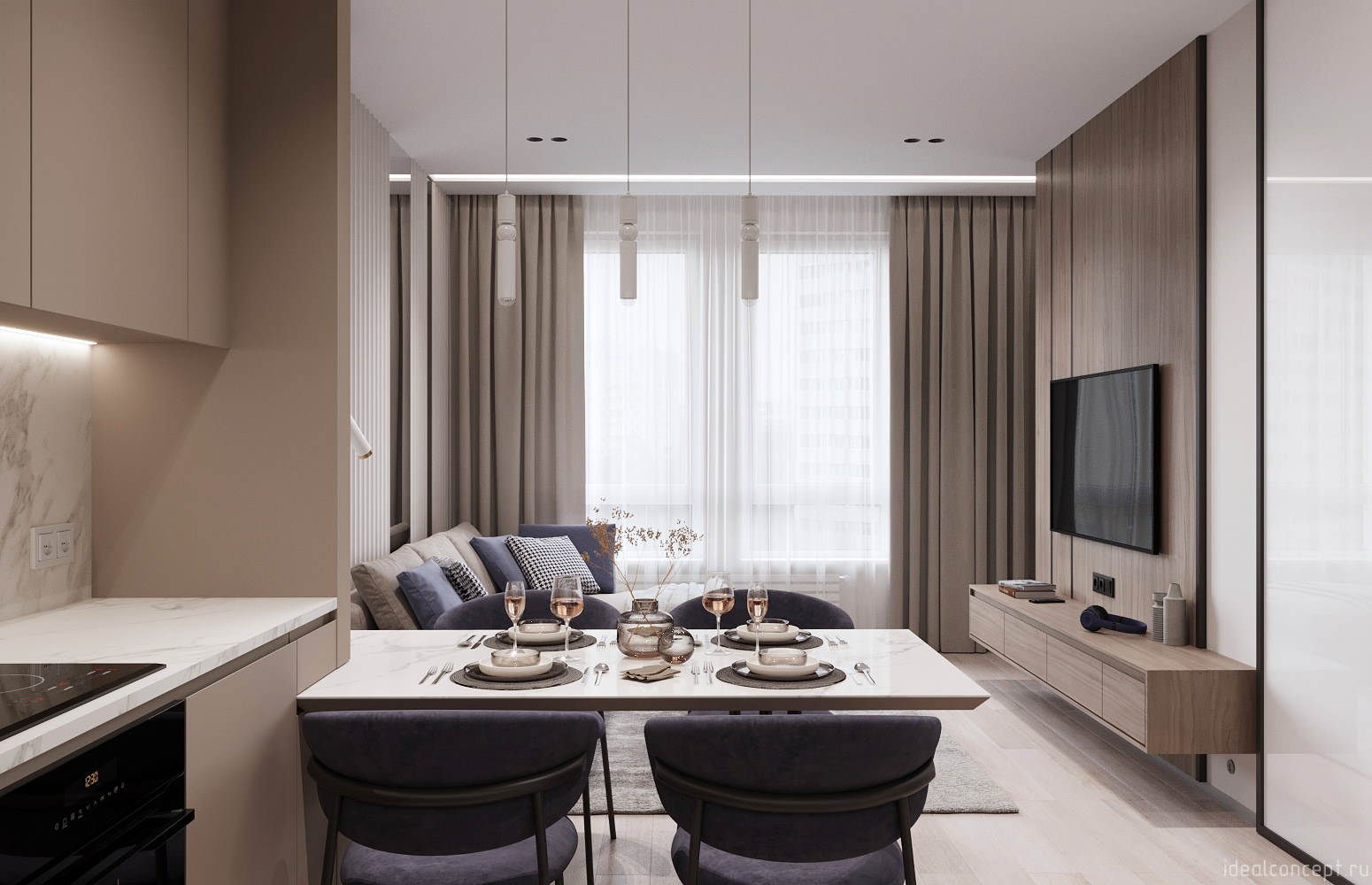 Минимализм в кофейных тонах.