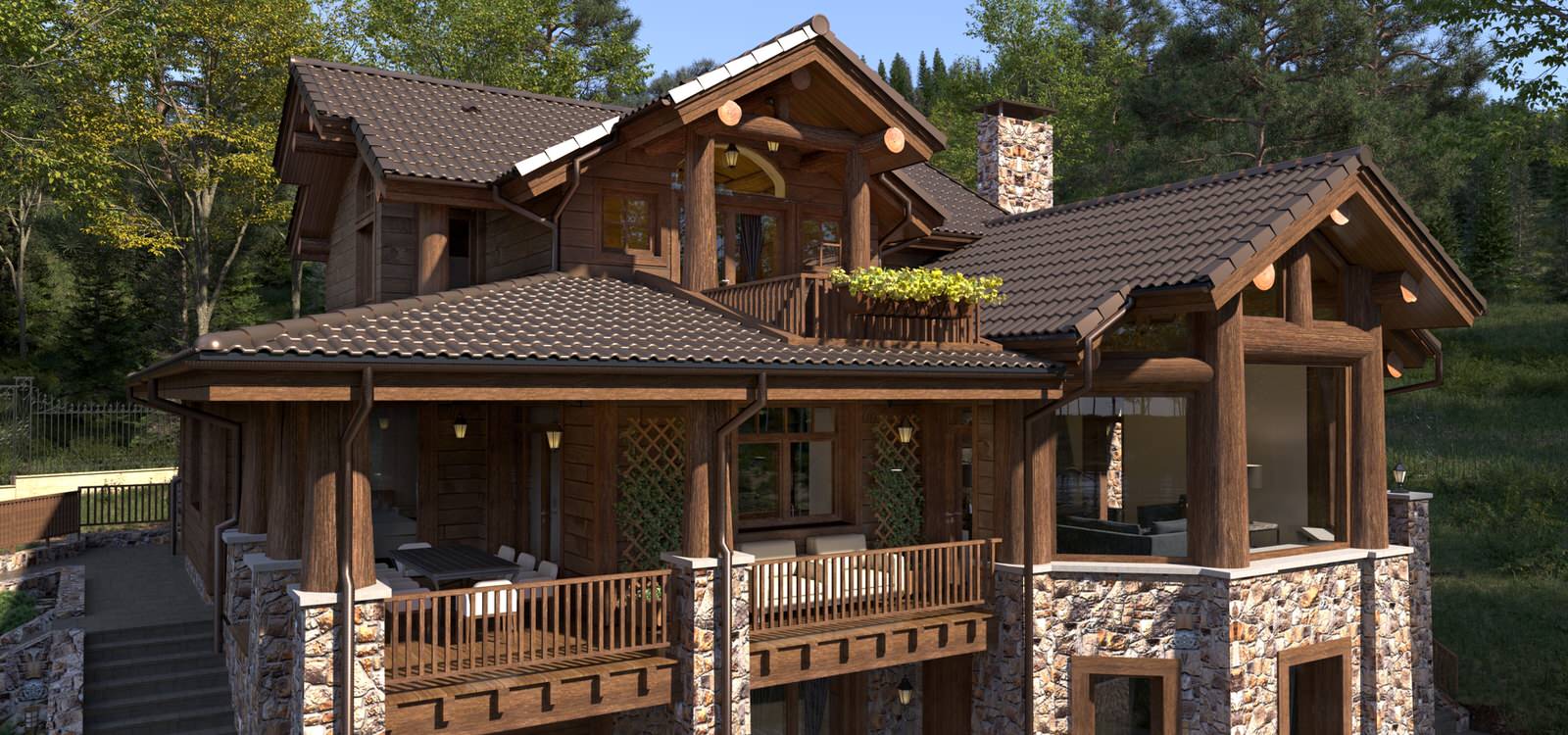 Частный дом в горном Американском стиле