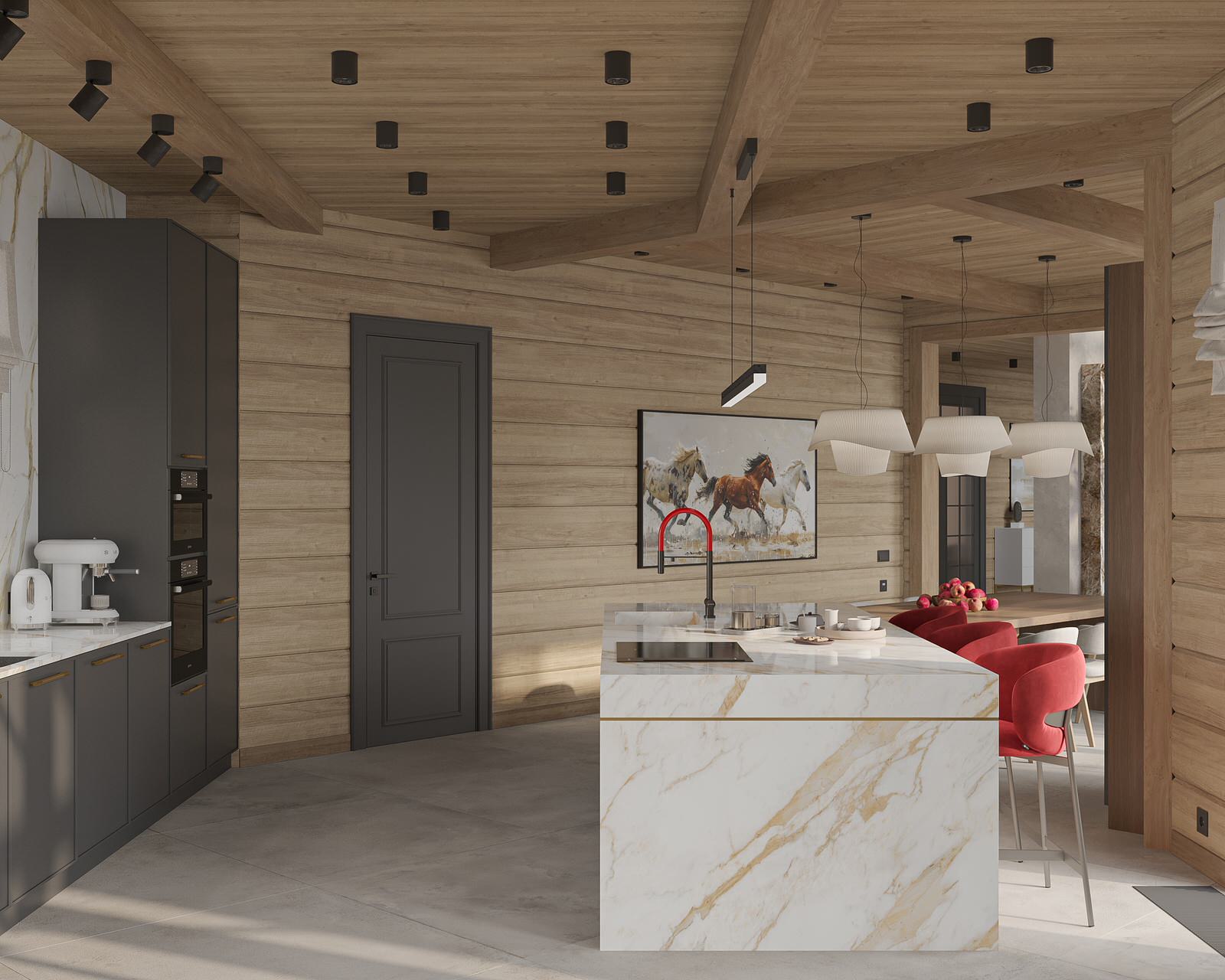 Загородный дом из клееного бруса