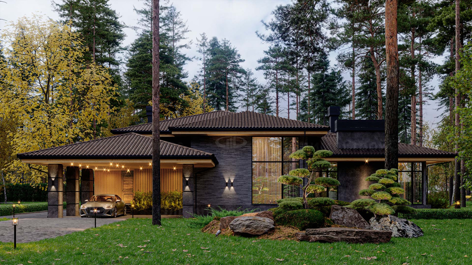 Одноэтажный дом с террасой «Корвин»