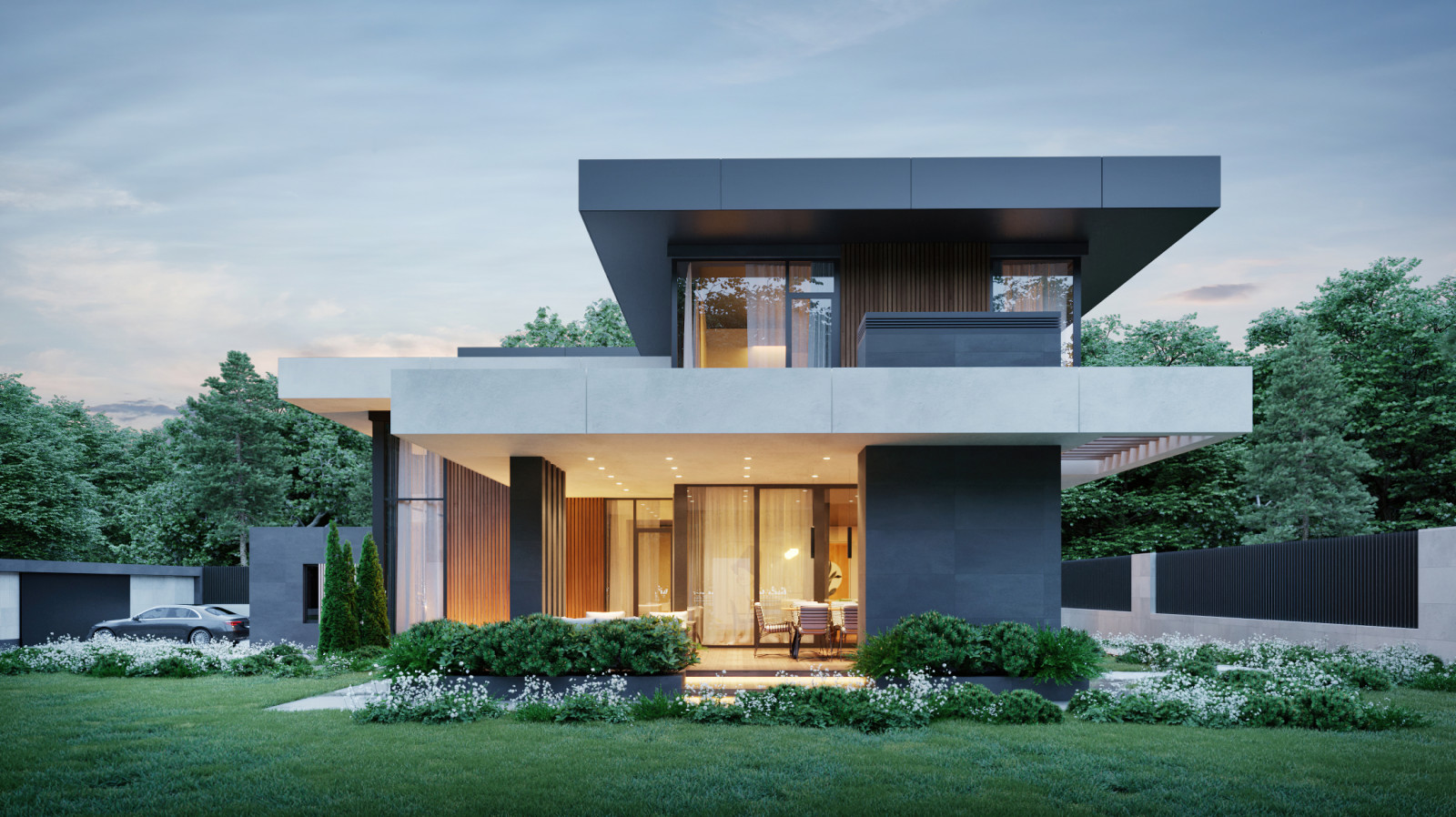 Проект индивидуального жилого дома и бани в КП "Летова роща"