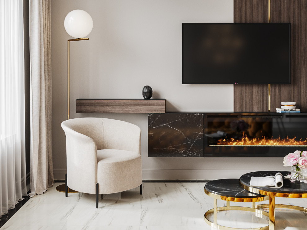 Яркий неоклассический интерьер