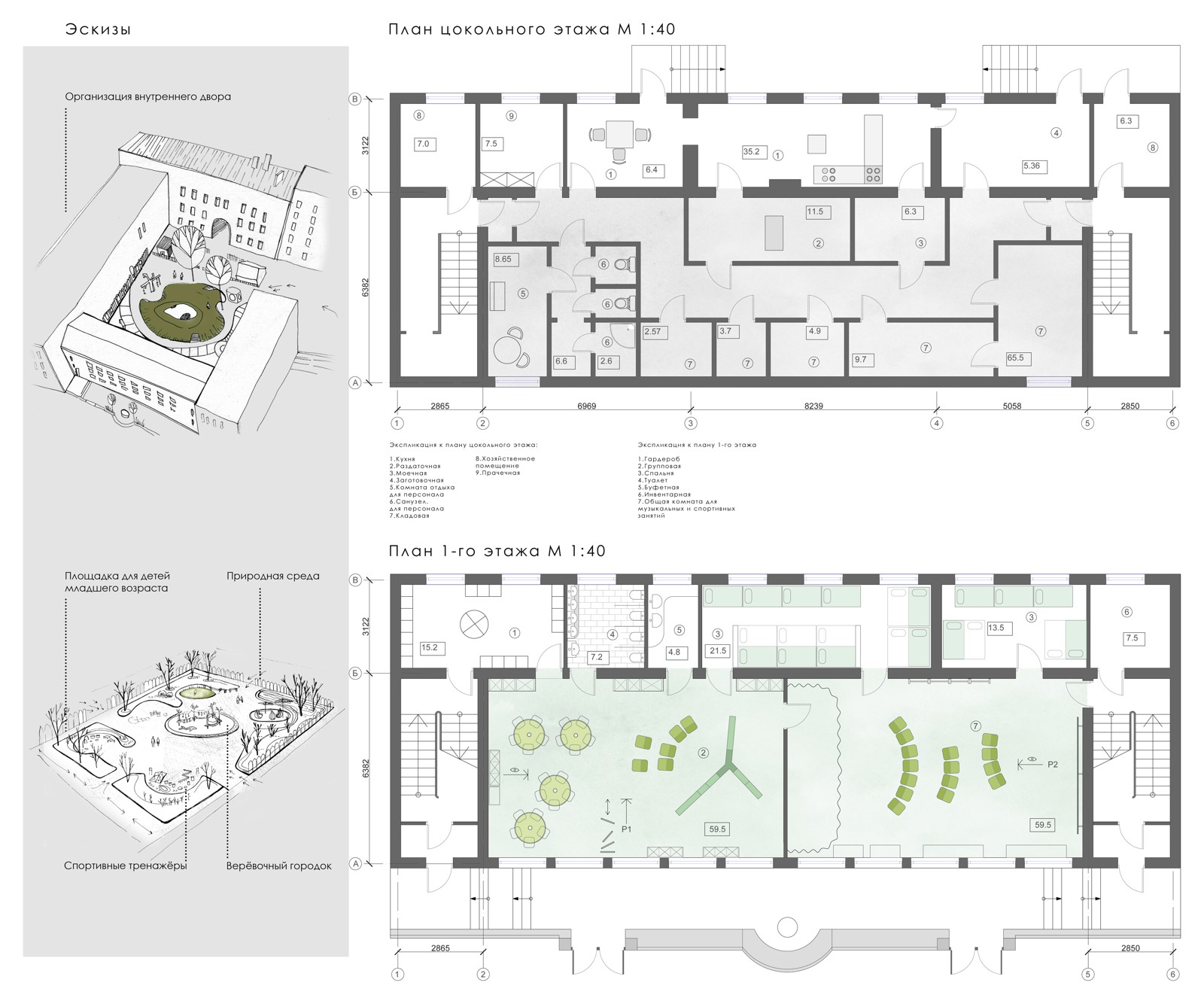 Интерьеры детского сада на Гагаринской улице. Санкт-Петербург