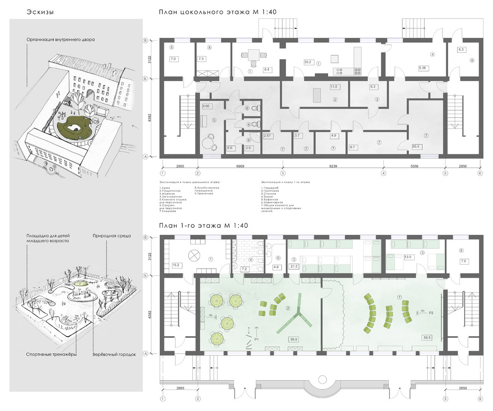 Интерьеры детского сада на Гагаринской улице. Санкт-Петербург