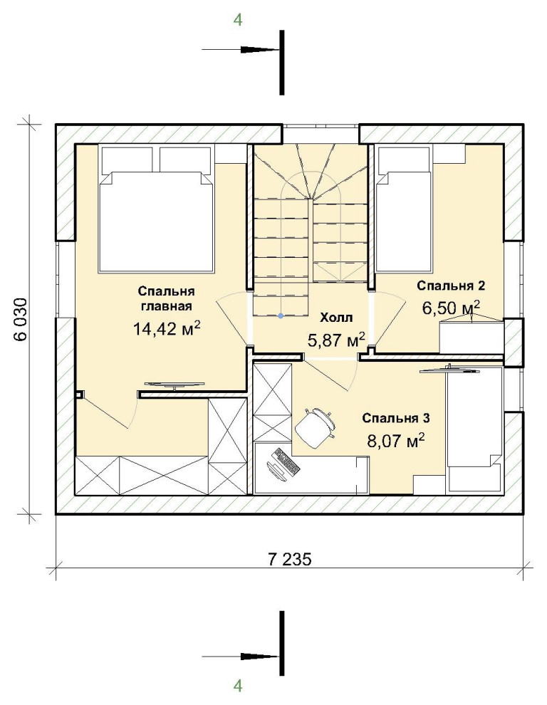 Двухэтажный дачный дом 6*7 105 квадратных метров из газобетона под ключ