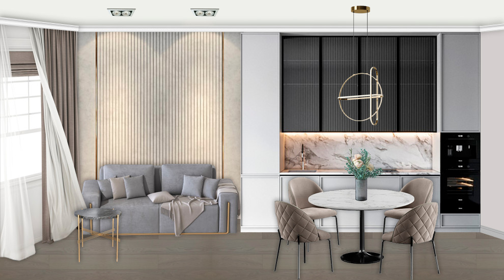 Обложка проекта: Кухня-гостиная в ЖК Зорге9