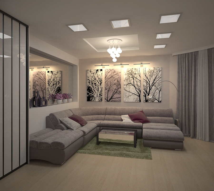 Обложка проекта: гостиная в однокомнатной квартире