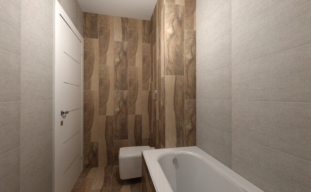 Обложка проекта: #Ванная комната#Керамогранит под доску