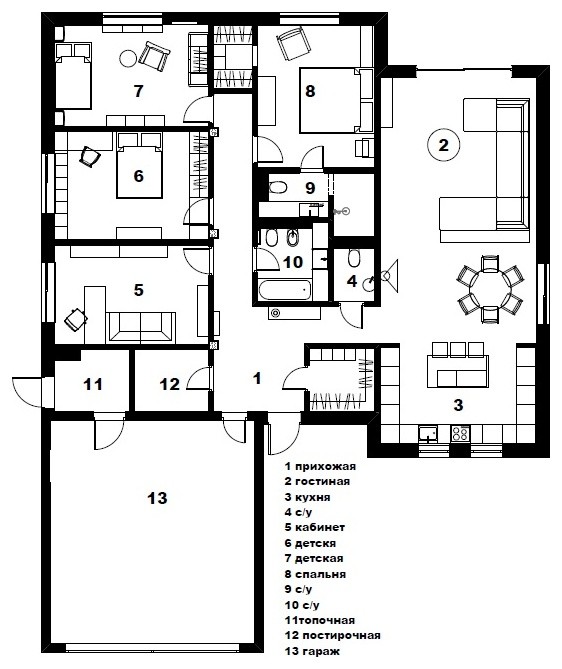 В закладки: 8 проектов одноэтажных домов с тремя спальнями