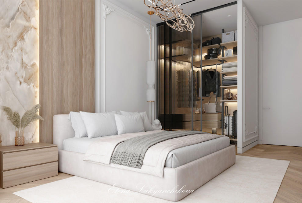 Интерьер спальни ЖК Grand View, Петровский проспект, Санкт-