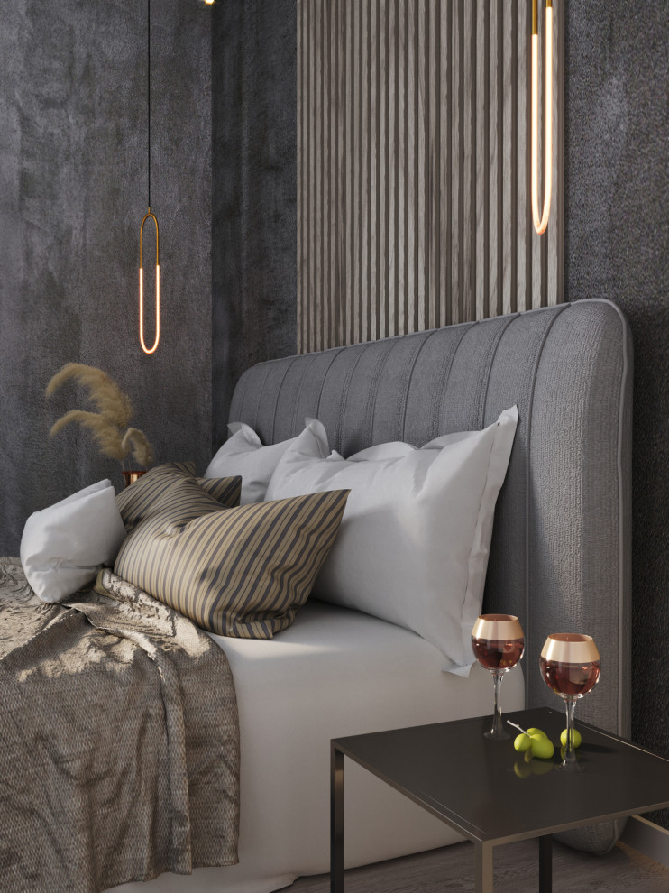 Спальня в стиле функциализм с современными элементами