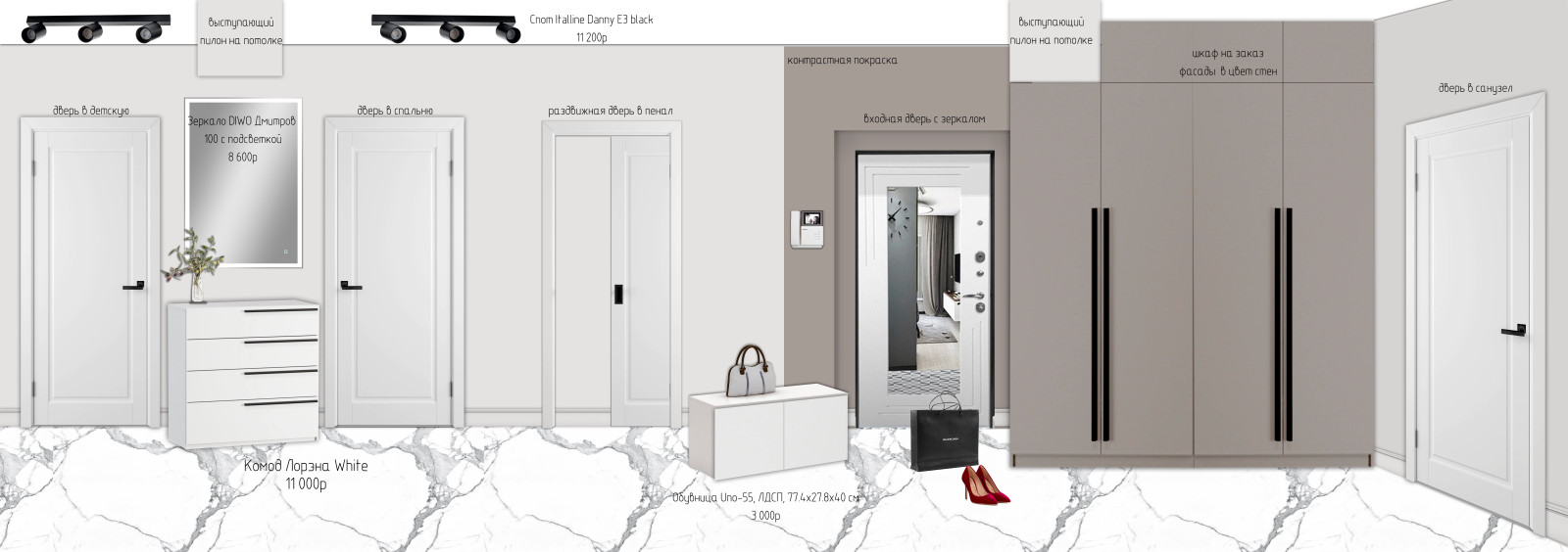 Эскизный проект квартиры в старом фонде