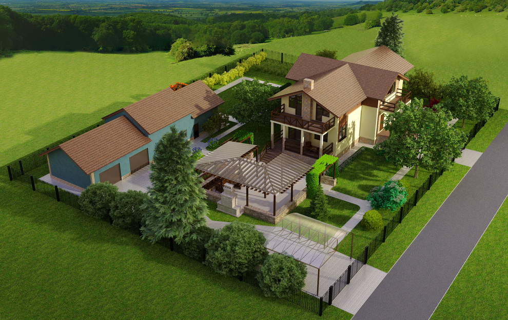 Обложка проекта: КП "Опушкино". Ландшафт. Патио.