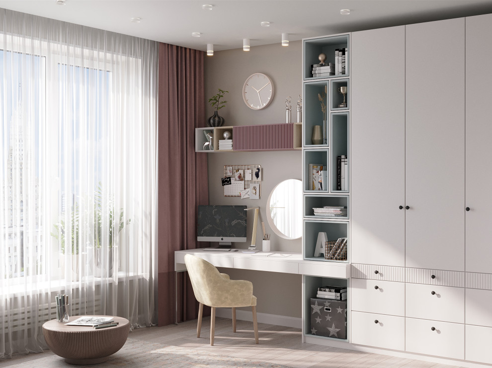 Обложка проекта: Детская для девочки 10 лет в 3-к. квартире ЖК "HeadLiner"