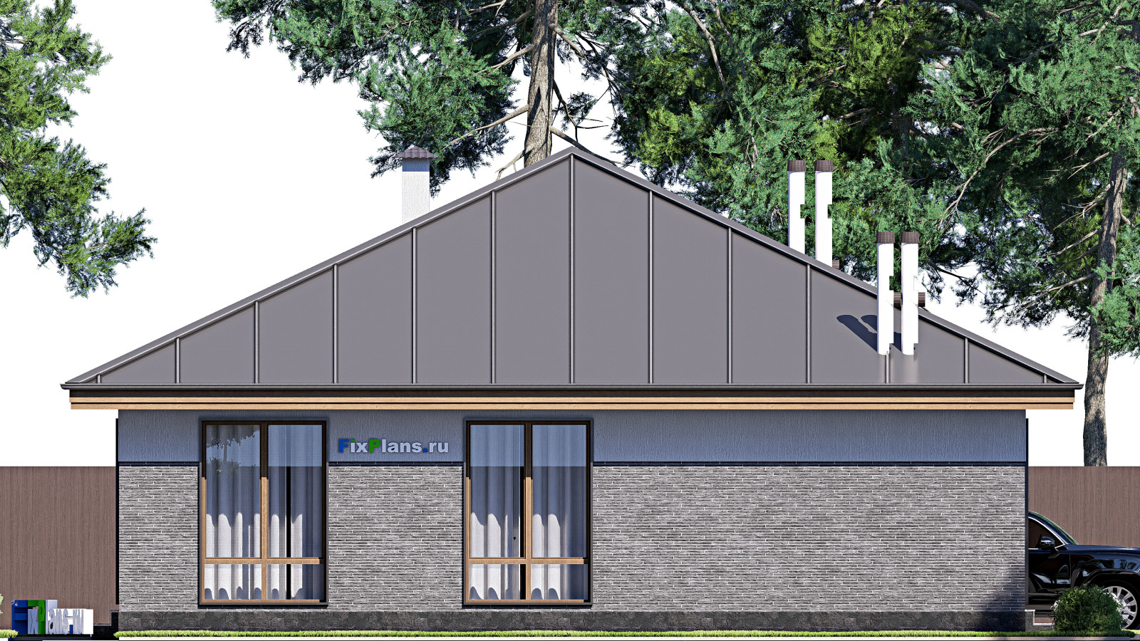 Проект одноэтажного дома 13х15м S135м2 F-18206