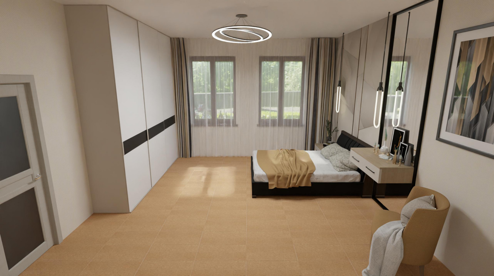 Большой зал в доме. Около 60 кв.м.