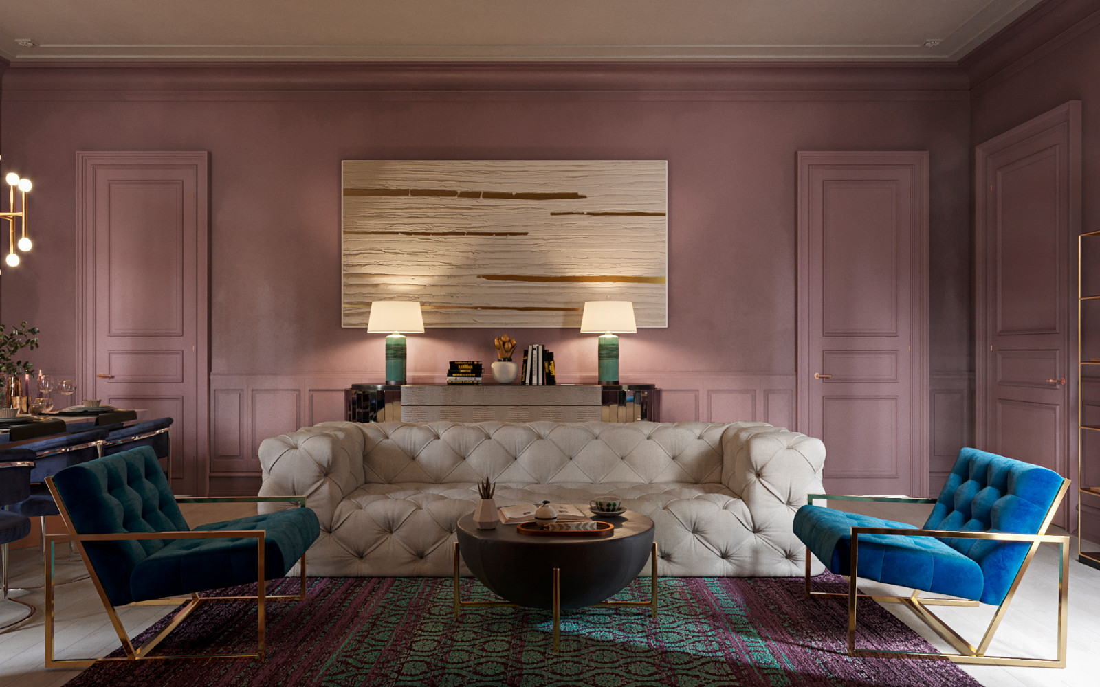 Дизайн проект гостиной дома в Лос-Анджелесе. Дизайнер Павлова Светлана.