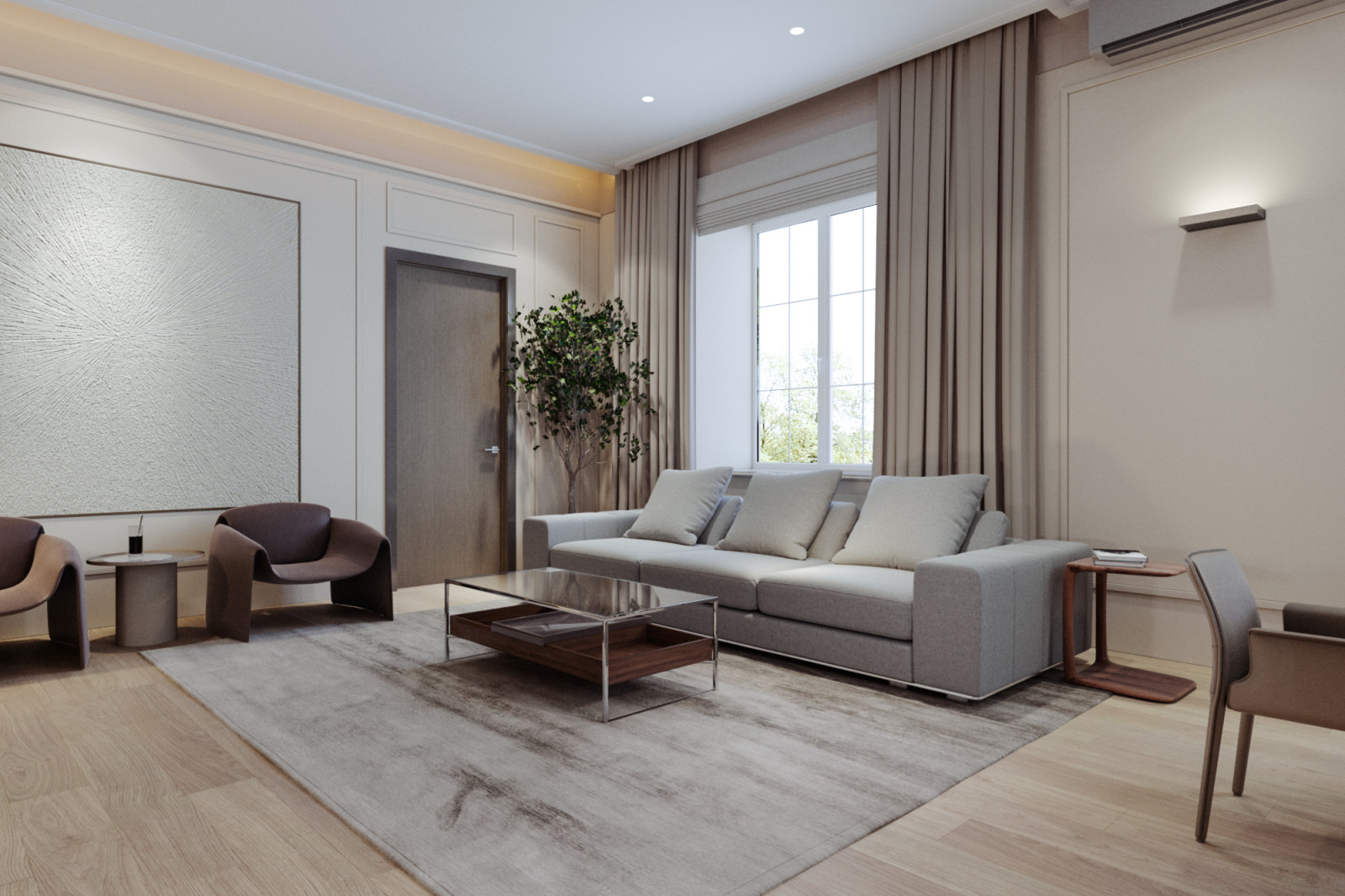 Обложка проекта: Дизайн гостиной-кухни и холла