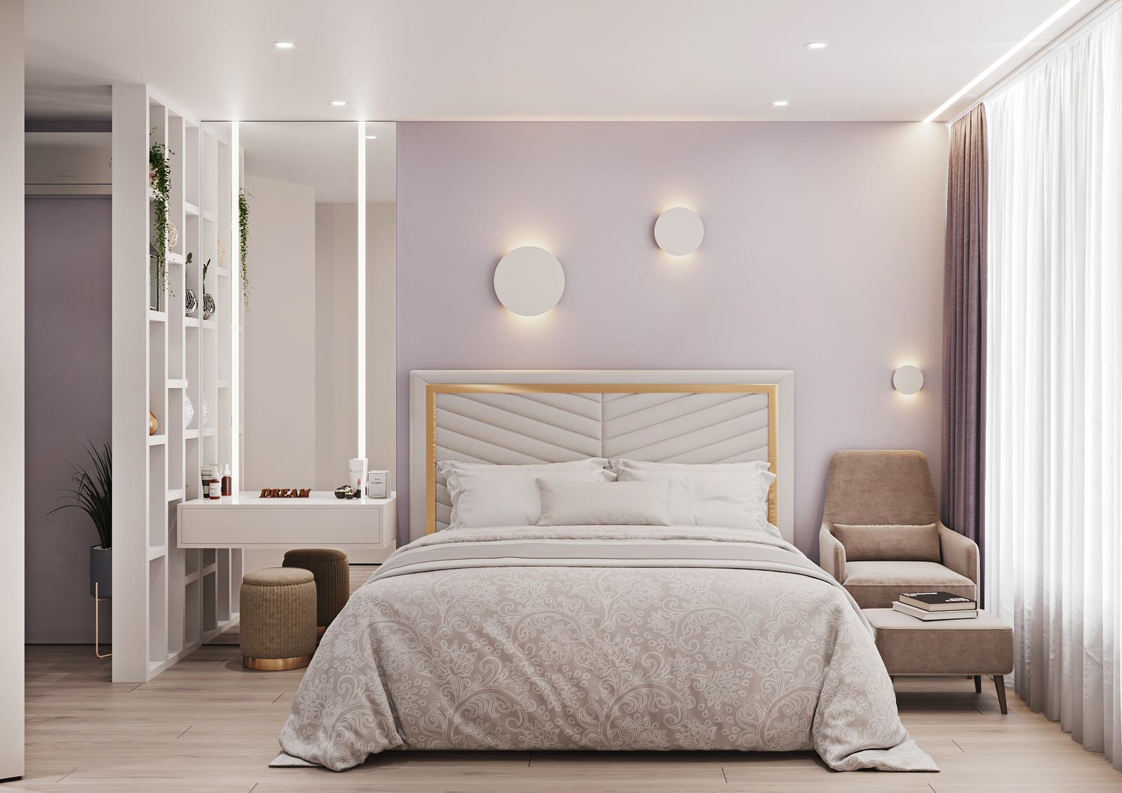 Interior design of an apartment with a beauty salon