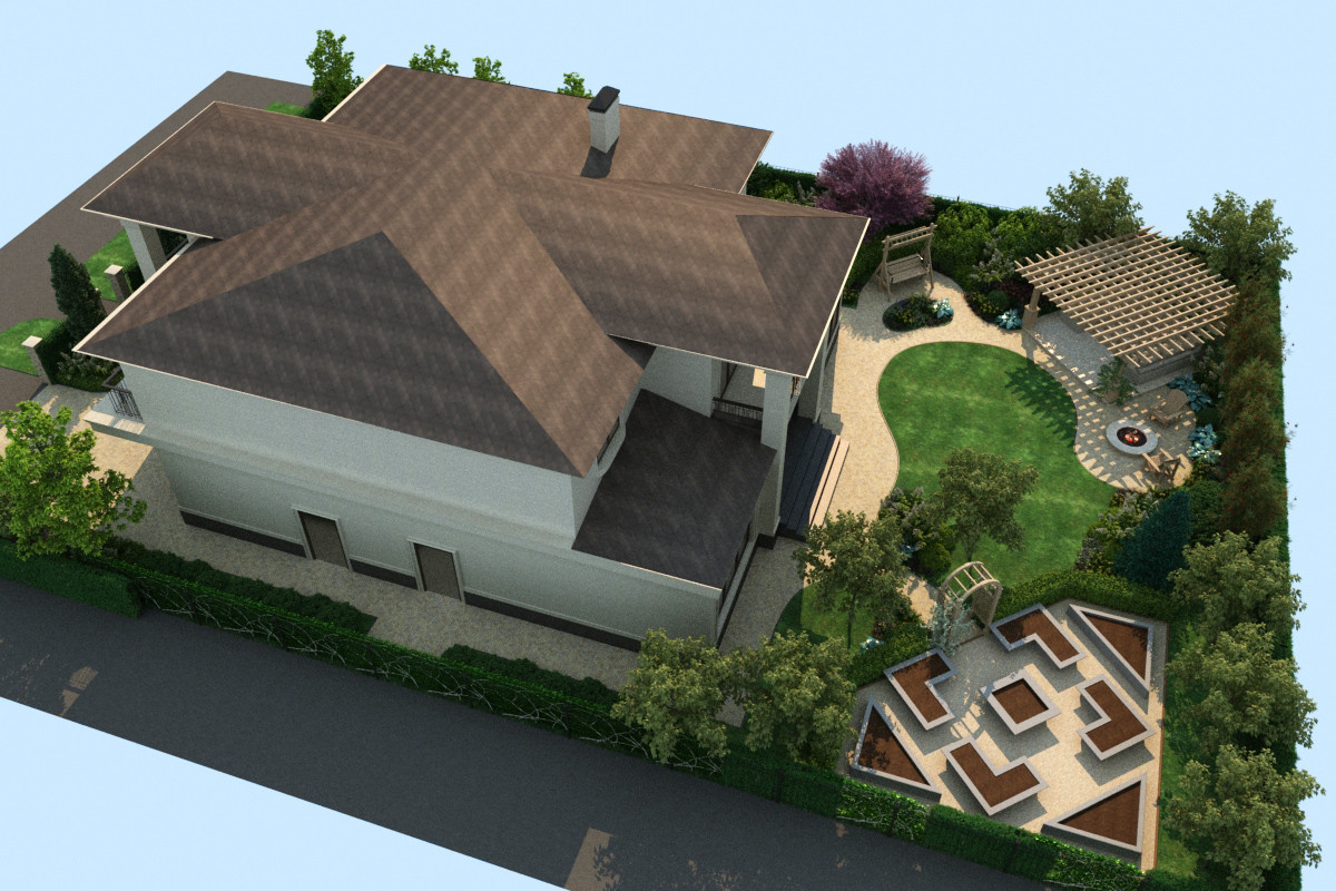 Обложка проекта: Дизайн-проект участка 12 соток, в 3D