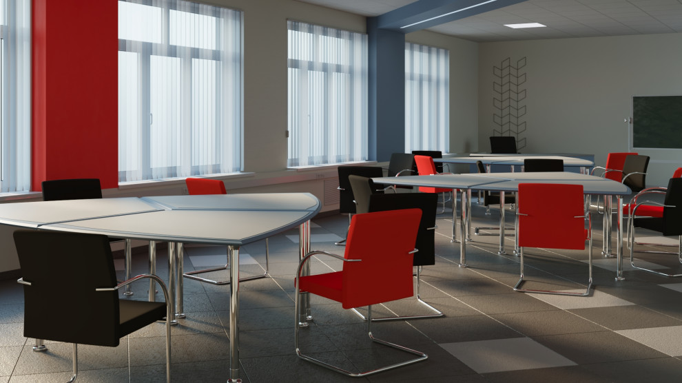 Визуализация 2 кабинетов и коридора для школы