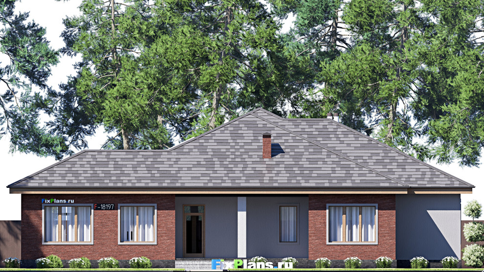 Проект одноэтажного дома 16х21м S203м2 F-18197
