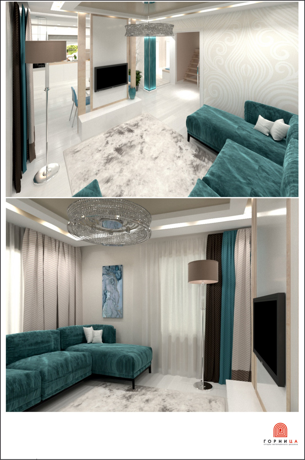 Обложка проекта: Современный интерьер загородного дома для семьи с ребенком